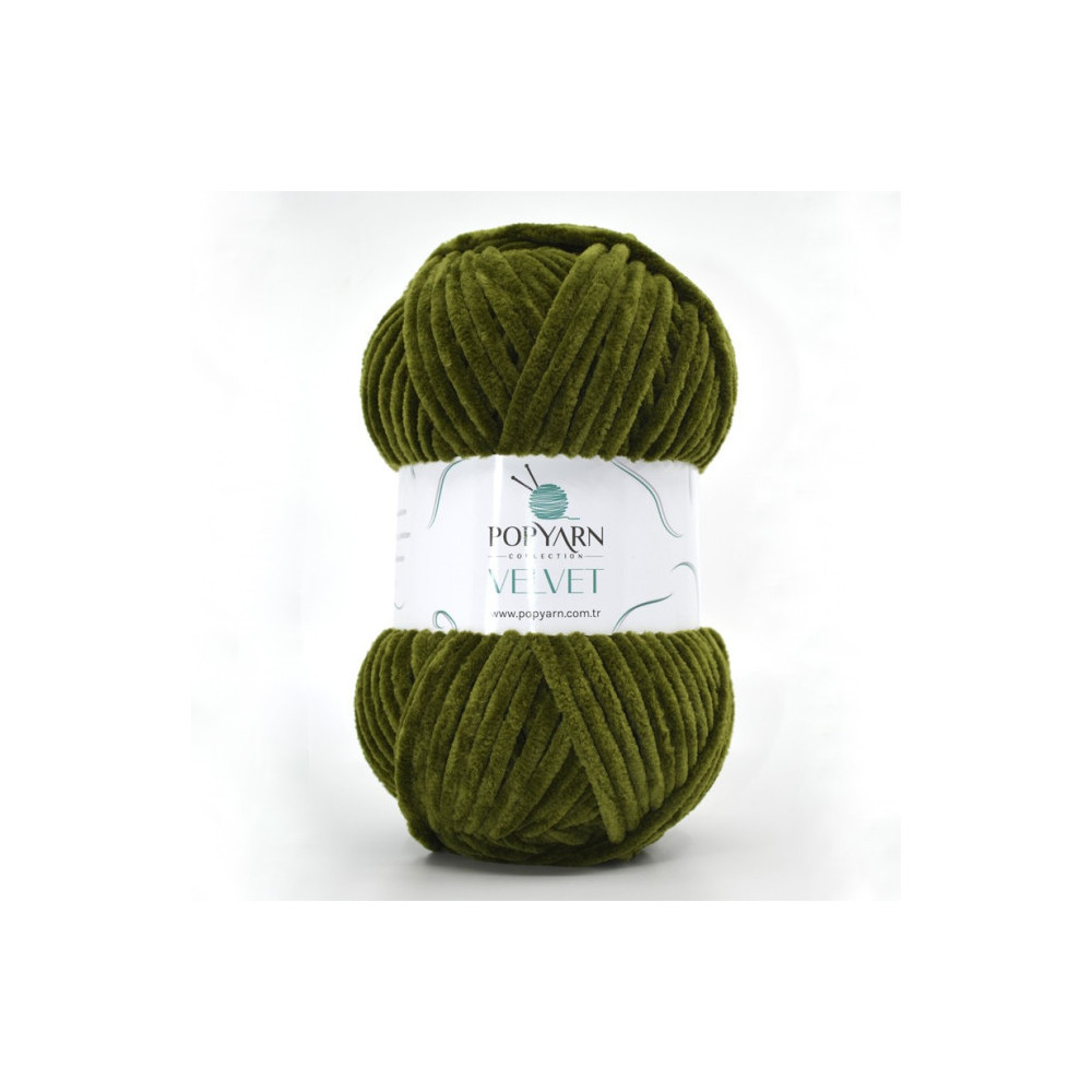 Пряжа Popyarn Velvet хаки (020) Пряжа Popyarn Velvet хаки (020)