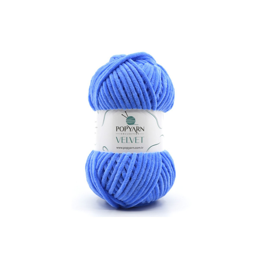 Пряжа Popyarn Velvet яскраво-блакитний (028) Пряжа Popyarn Velvet яскраво-блакитний (028)