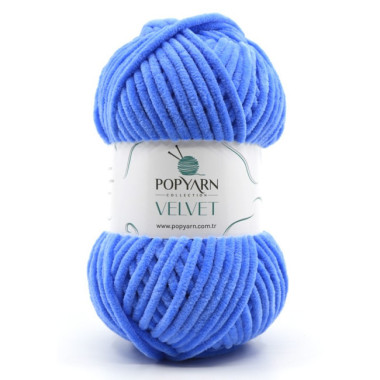 Пряжа Popyarn Velvet ярко-голубой (028)