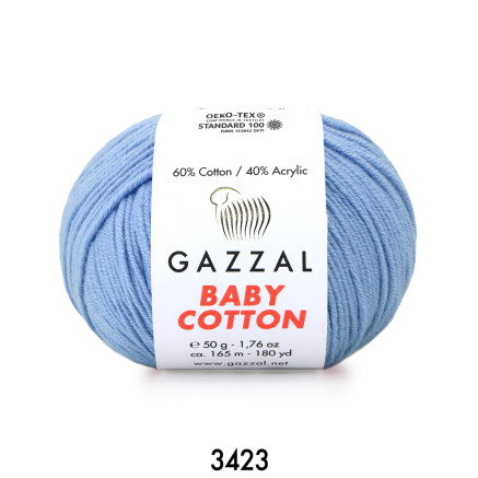 Пряжа Gazzal Baby Cotton блакитний (3423)
