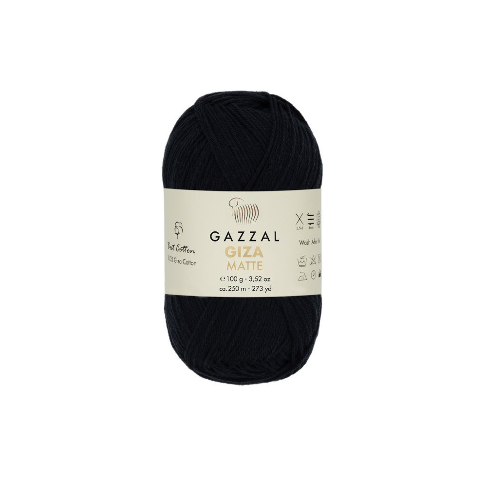 Пряжа Gazzal Giza Matte чорний (5557) Пряжа Gazzal Giza Matte чорний (5557)