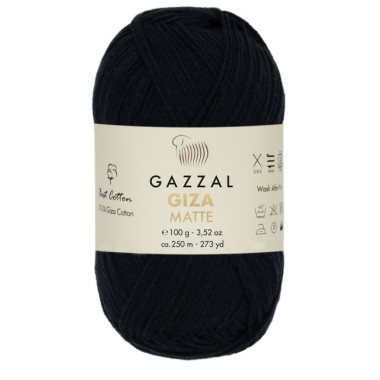 Пряжа Gazzal Giza Matte черный (5557)