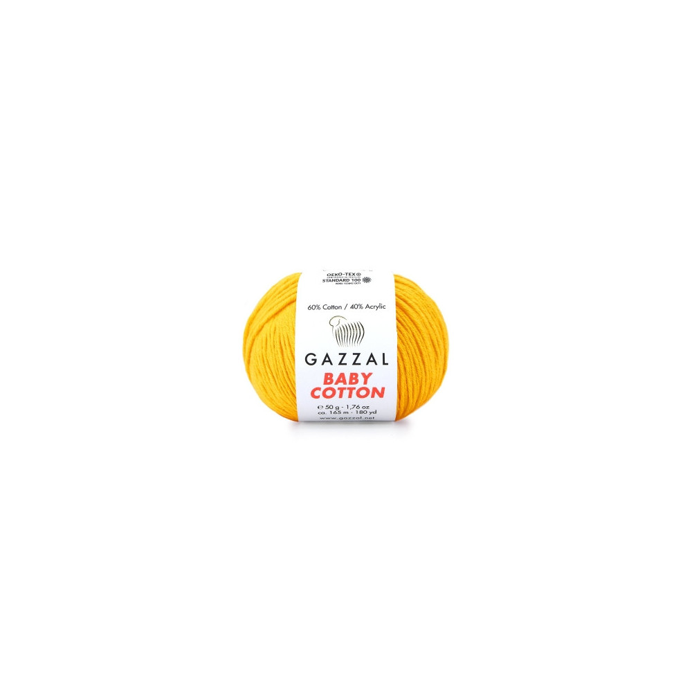 Пряжа Gazzal Baby Cotton жовтий (3417) Пряжа Gazzal Baby Cotton жовтий (3417)
