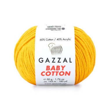 Пряжа Gazzal Baby Cotton жовтий (3417)