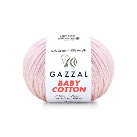 Yarn Gazzal Baby Cotton soft pink (3411)