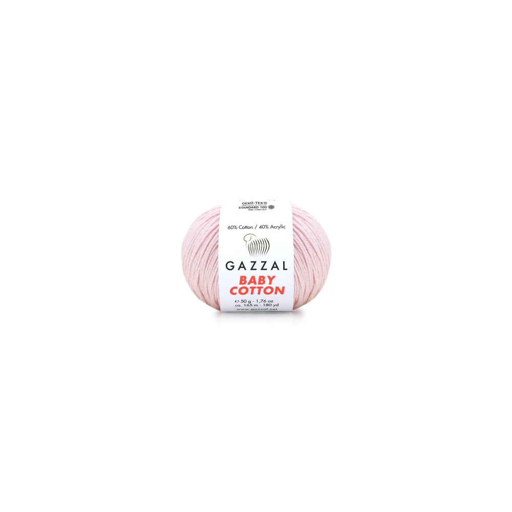 Yarn Gazzal Baby Cotton soft pink (3411) Yarn Gazzal Baby Cotton soft pink (3411)