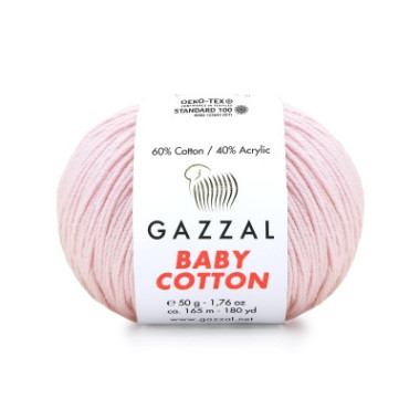 Пряжа Gazzal Baby Cotton нежно-розовый (3411)