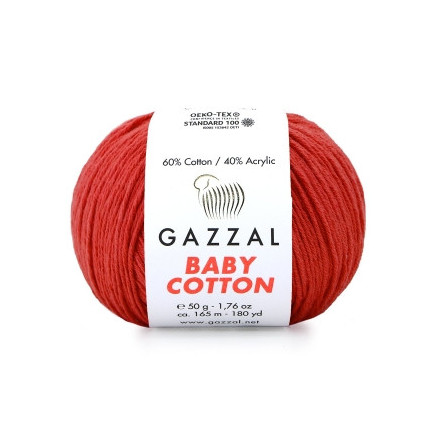 Yarn Gazzal Baby Cotton coral (3418)