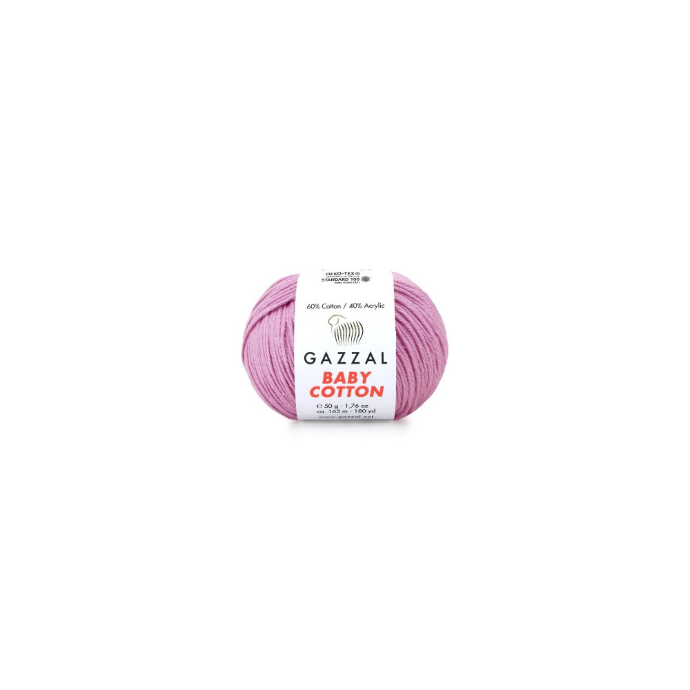 Пряжа Gazzal Baby Cotton сиренево-розовый (3422) Пряжа Gazzal Baby Cotton сиренево-розовый (3422)
