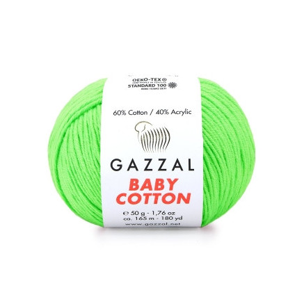 Yarn Gazzal Baby Cotton bright green (3427)