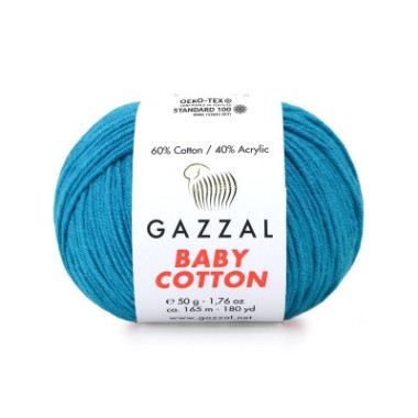 Пряжа Gazzal Baby Cotton синий морской (3428)