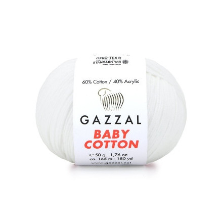 Yarn Gazzal Baby Cotton white (3432)