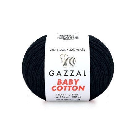 Yarn Gazzal Baby Cotton black (3433)
