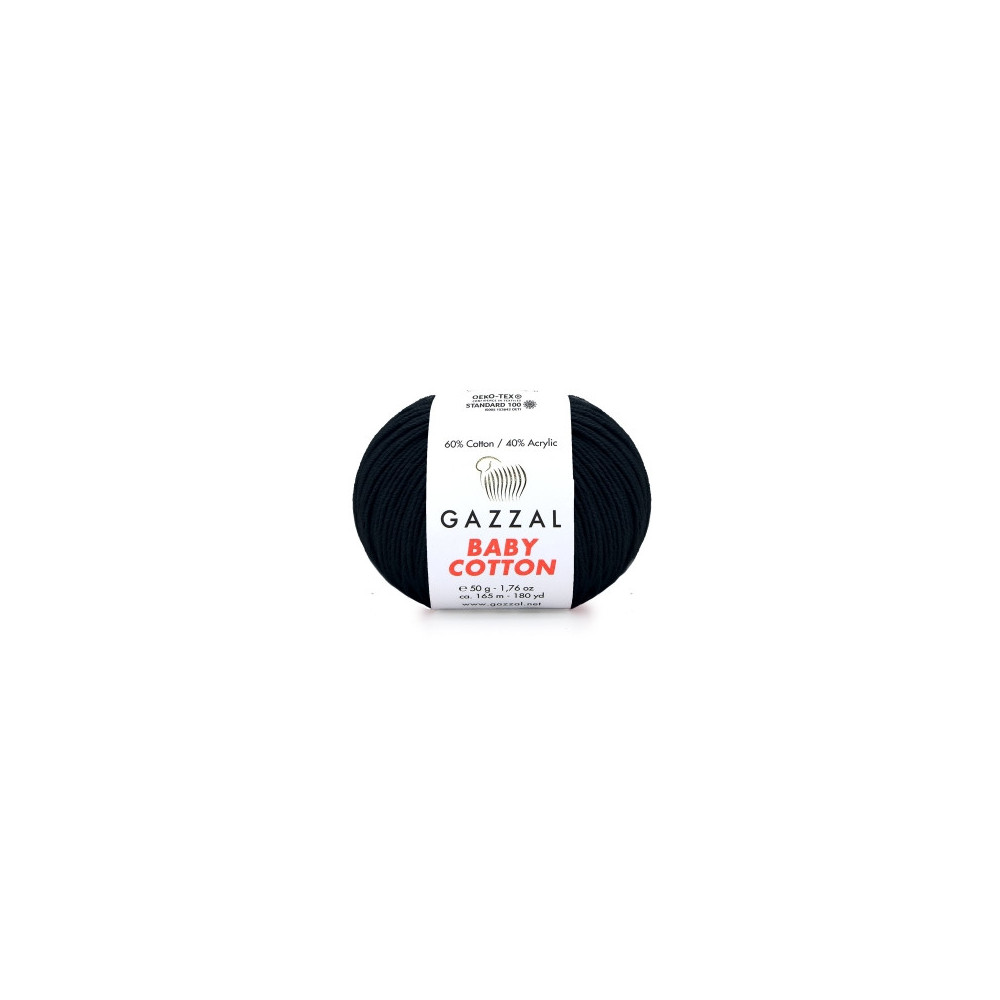 Пряжа Gazzal Baby Cotton черный (3433) Пряжа Gazzal Baby Cotton черный (3433)