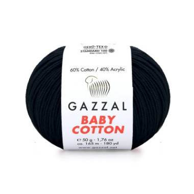 Пряжа Gazzal Baby Cotton чорний (3433)