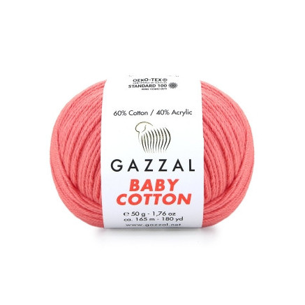 Yarn Gazzal Baby Cotton soft coral (3435)