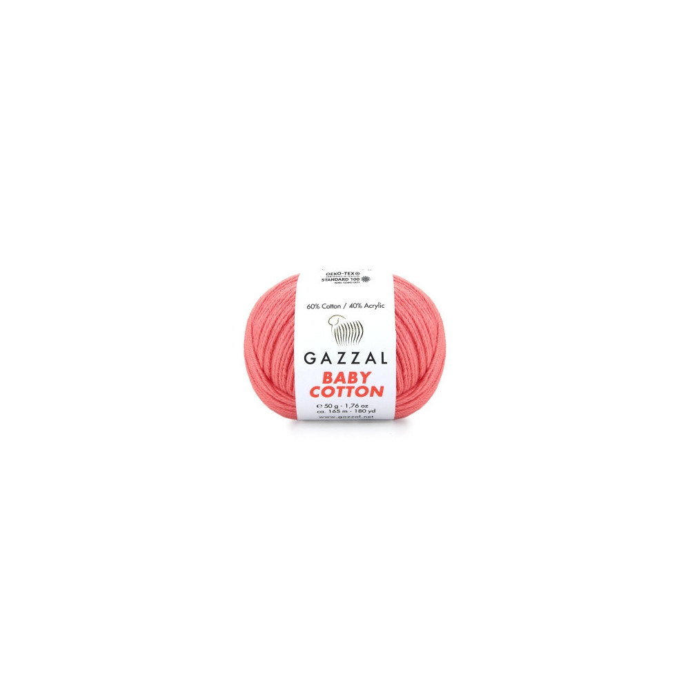 Yarn Gazzal Baby Cotton soft coral (3435) Yarn Gazzal Baby Cotton soft coral (3435)
