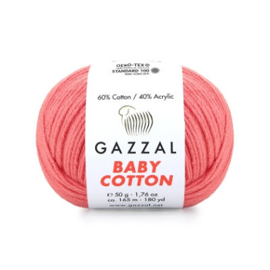 Пряжа Gazzal Baby Cotton нежно-коралловый (3435)