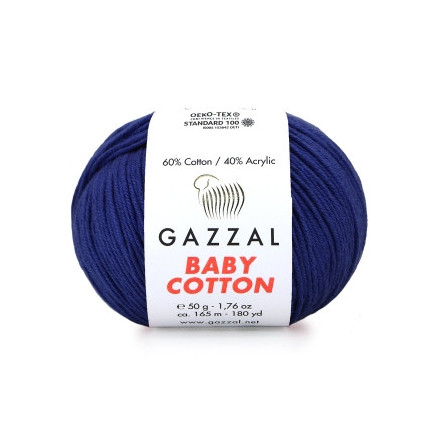 Yarn Gazzal Baby Cotton dark blue (3438)