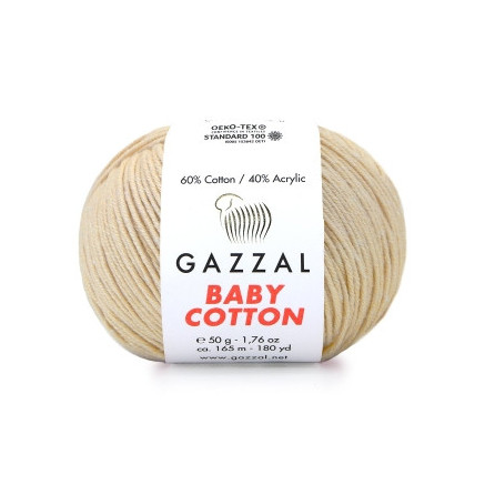 Yarn Gazzal Baby Cotton creme brulee (3445)