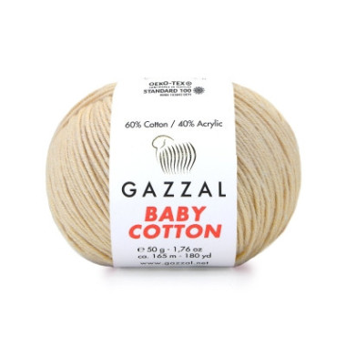Пряжа Gazzal Baby Cotton крем-брюле (3445)