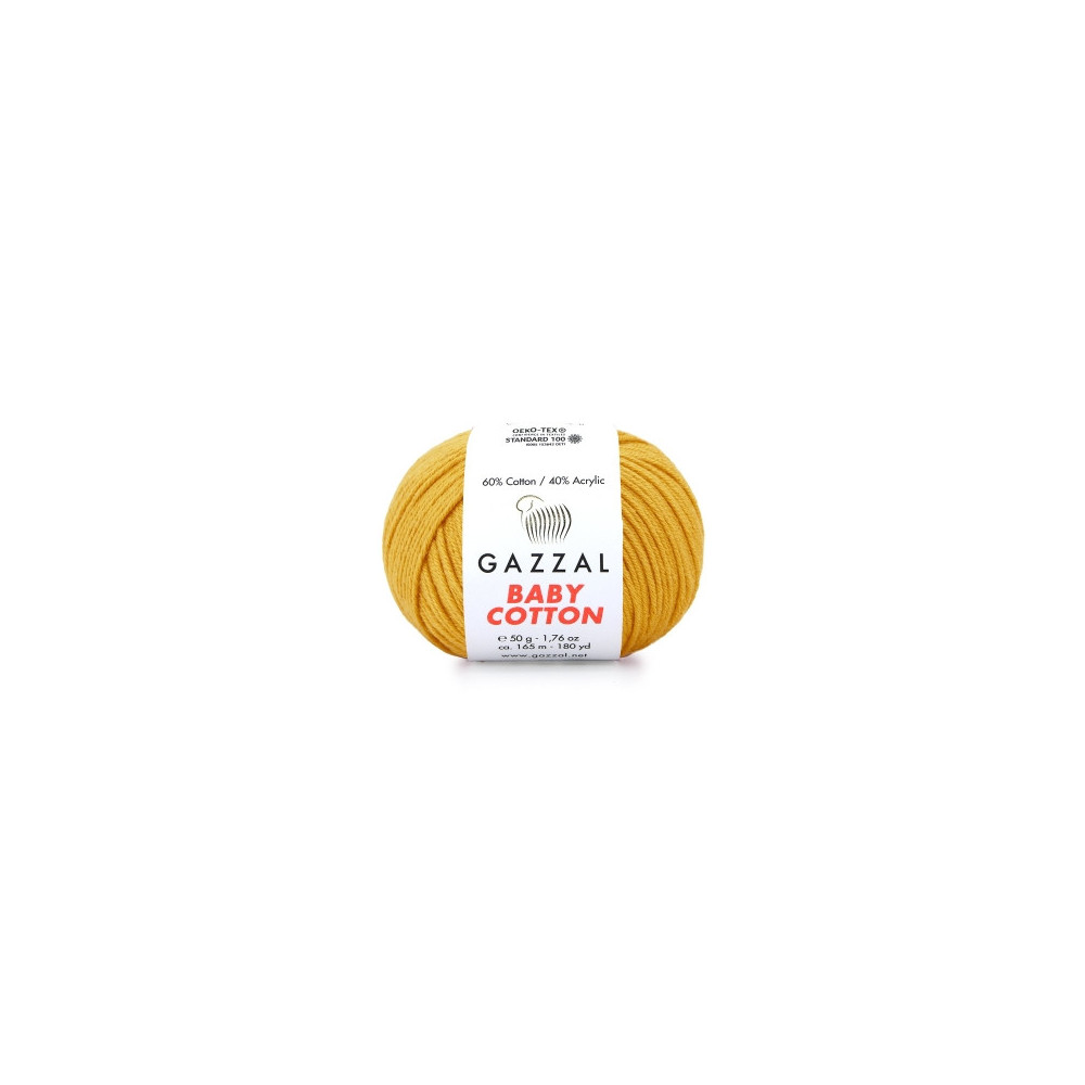 Yarn Gazzal Baby Cotton mustard (3447) Yarn Gazzal Baby Cotton mustard (3447)
