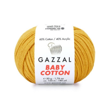 Пряжа Gazzal Baby Cotton гірчиця (3447)