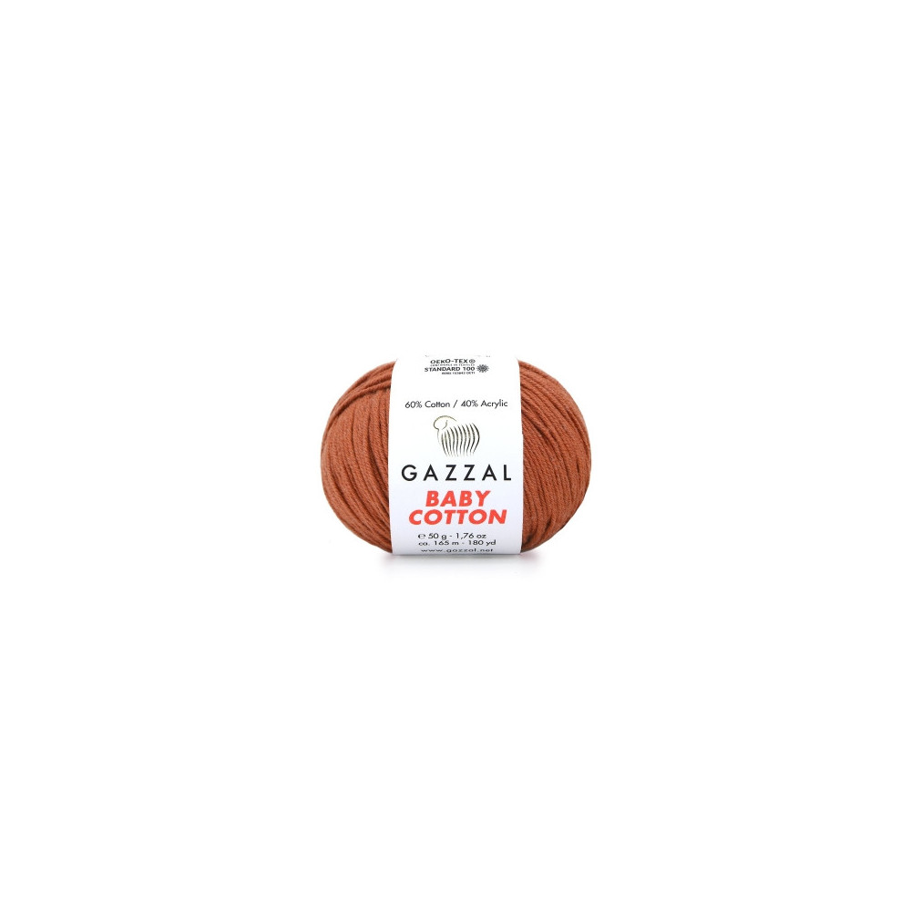 Пряжа Gazzal Baby Cotton теракот (3454) Пряжа Gazzal Baby Cotton теракот (3454)