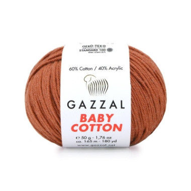 Пряжа Gazzal Baby Cotton терракот (3454)