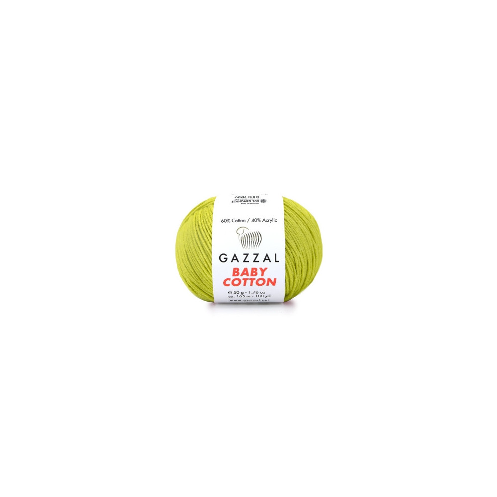 Пряжа Gazzal Baby Cotton олива (3457) Пряжа Gazzal Baby Cotton олива (3457)