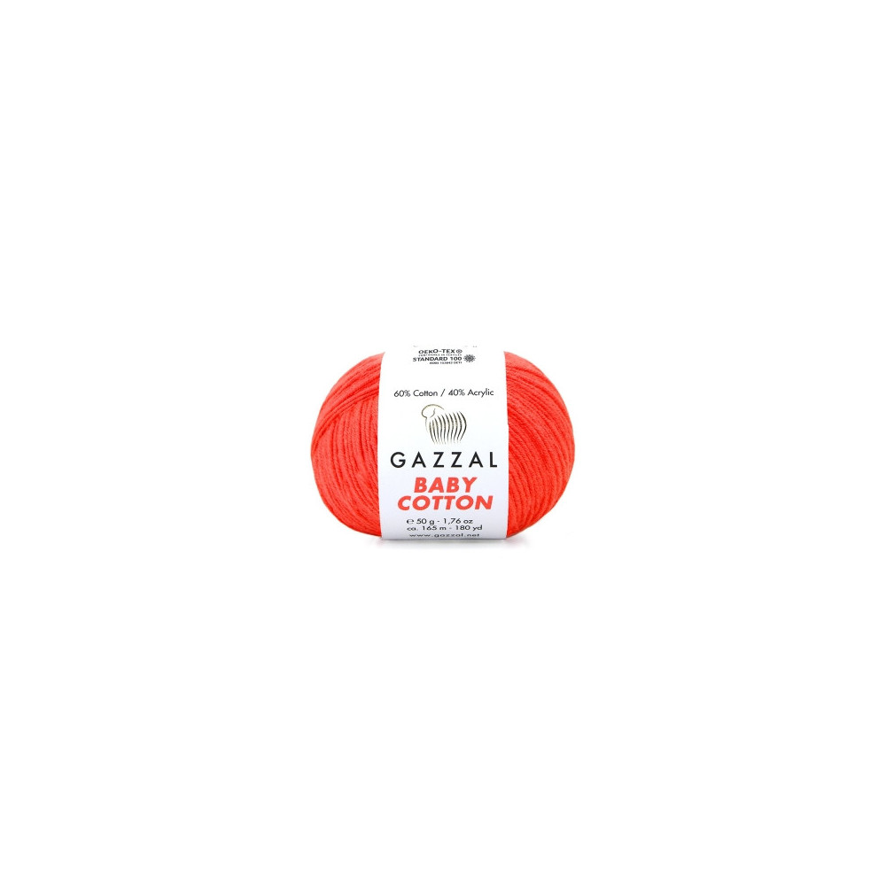 Yarn Gazzal Baby Cotton orange neon (3459) Yarn Gazzal Baby Cotton orange neon (3459)