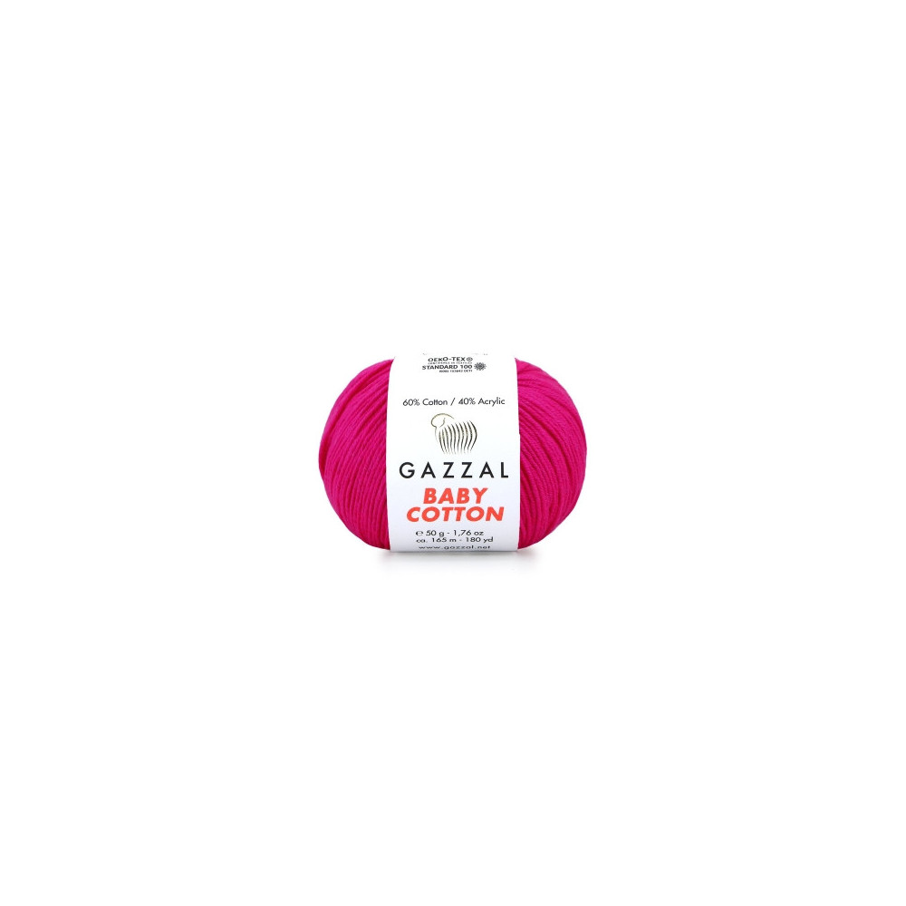 Yarn Gazzal Baby Cotton bright pink (3461) Yarn Gazzal Baby Cotton bright pink (3461)