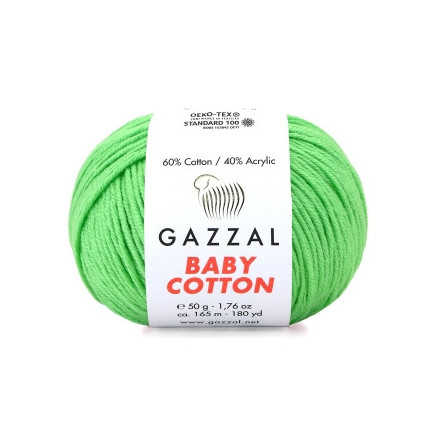 Yarn Gazzal Baby Cotton green apple (3466)