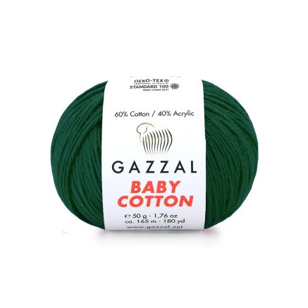 Пряжа Gazzal Baby Cotton изумруд (3467)