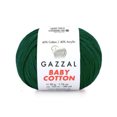 Пряжа Gazzal Baby Cotton смарагд (3467)