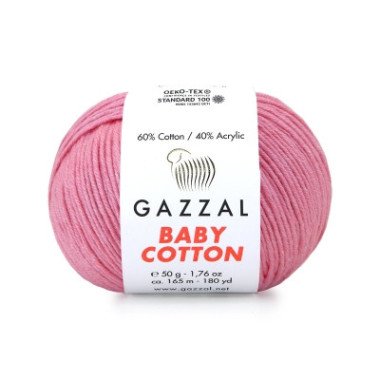 Пряжа Gazzal Baby Cotton рожевий (3468)