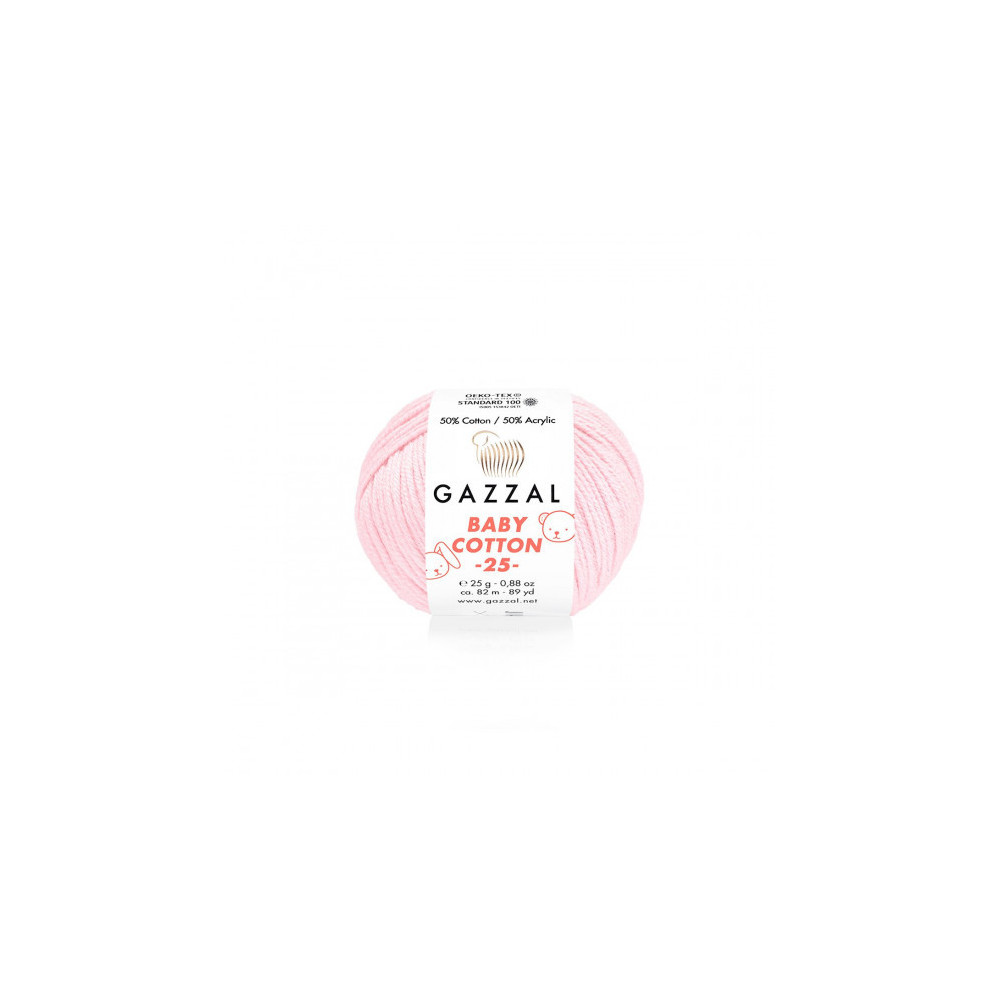 Yarn Gazzal Baby Cotton 25 soft pink (3411) Yarn Gazzal Baby Cotton 25 soft pink (3411)