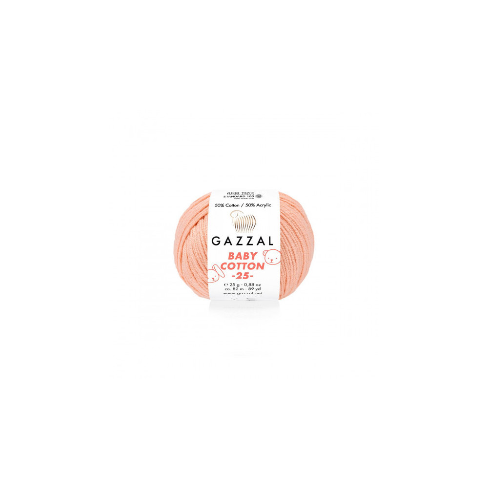 Пряжа Gazzal Baby Cotton 25 персиковый (3412) Пряжа Gazzal Baby Cotton 25 персиковый (3412)
