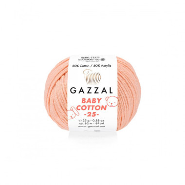 Пряжа Gazzal Baby Cotton 25 персиковый (3412)