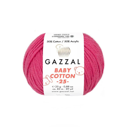 Yarn Gazzal Baby Cotton 25 raspberry (3415)