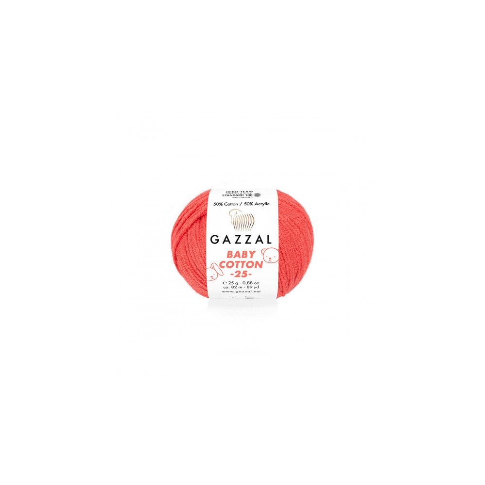 Yarn Gazzal Baby Cotton 25 coral (3418) Yarn Gazzal Baby Cotton 25 coral (3418)