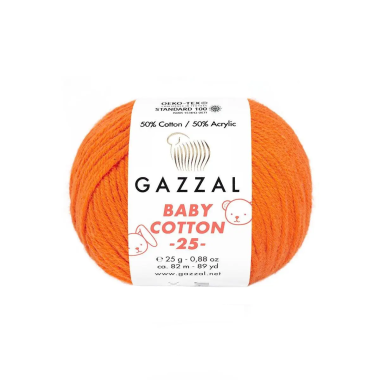 Yarn Gazzal Baby Cotton 25 orange (3419)
