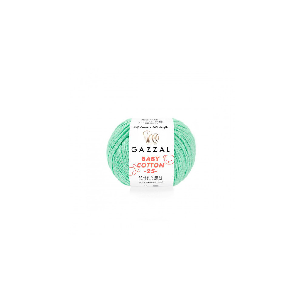Yarn Gazzal Baby Cotton 25 mint (3425) Yarn Gazzal Baby Cotton 25 mint (3425)
