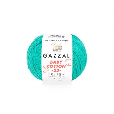 Пряжа Gazzal Baby Cotton 25 бірюзовий (3426)