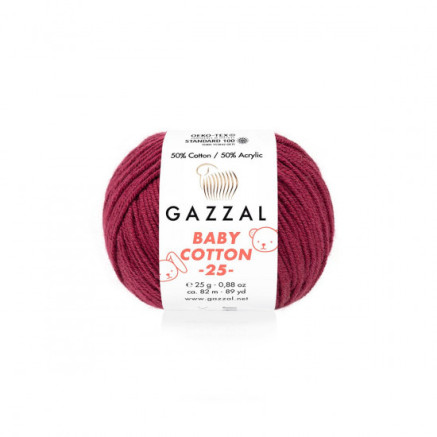 Yarn Gazzal Baby Cotton 25 ruby (3442)