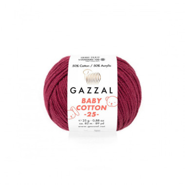 Yarn Gazzal Baby Cotton 25 ruby (3442)