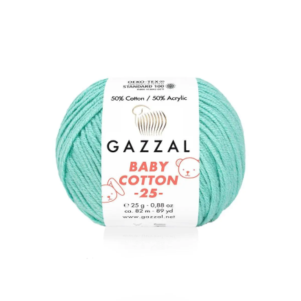 Yarn Gazzal Baby Cotton 25 Light Turquoise (3452)