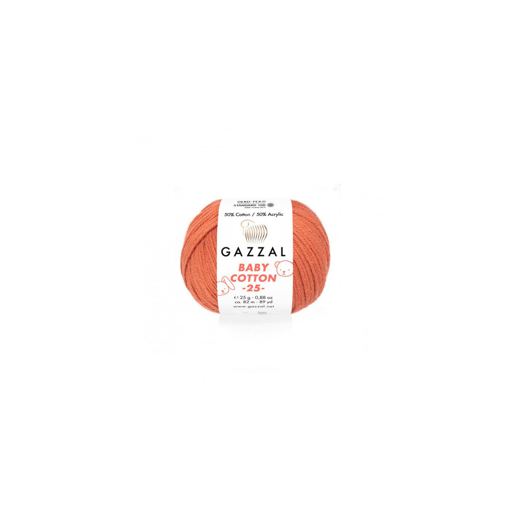 Пряжа Gazzal Baby Cotton 25 теракот (3454) Пряжа Gazzal Baby Cotton 25 теракот (3454)