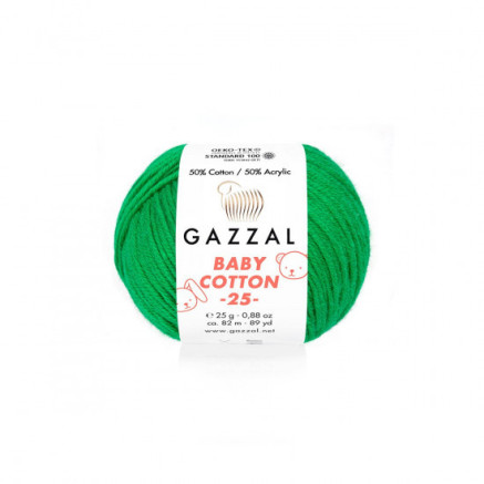 Yarn Gazzal Baby Cotton 25 green (3456)