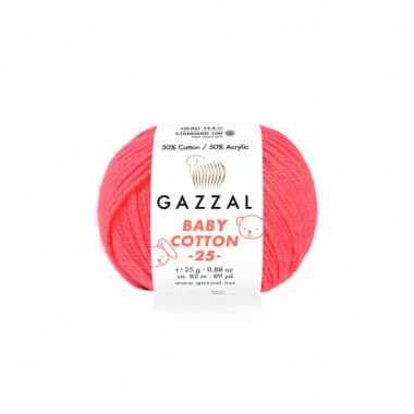 Пряжа Gazzal Baby Cotton 25 мальва (3458)